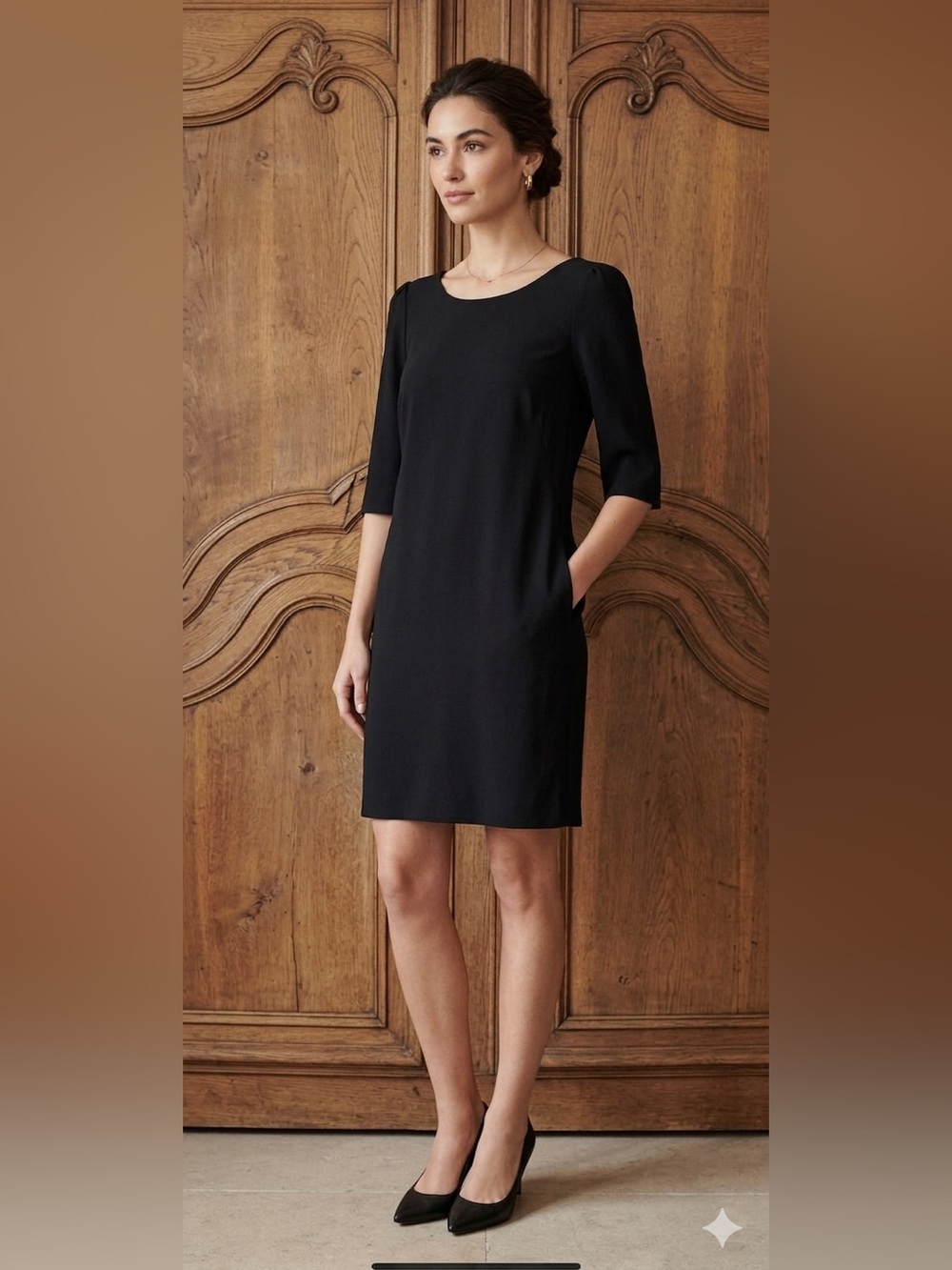 Pippa Black Knit Dress with Pockets/Zipper - Picture 1 of 10